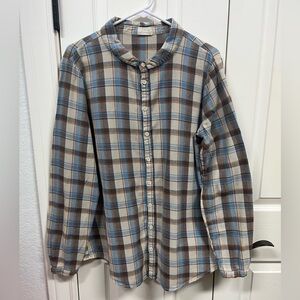 CP Shades Boutique Blue Plaid Flannel Shirt
